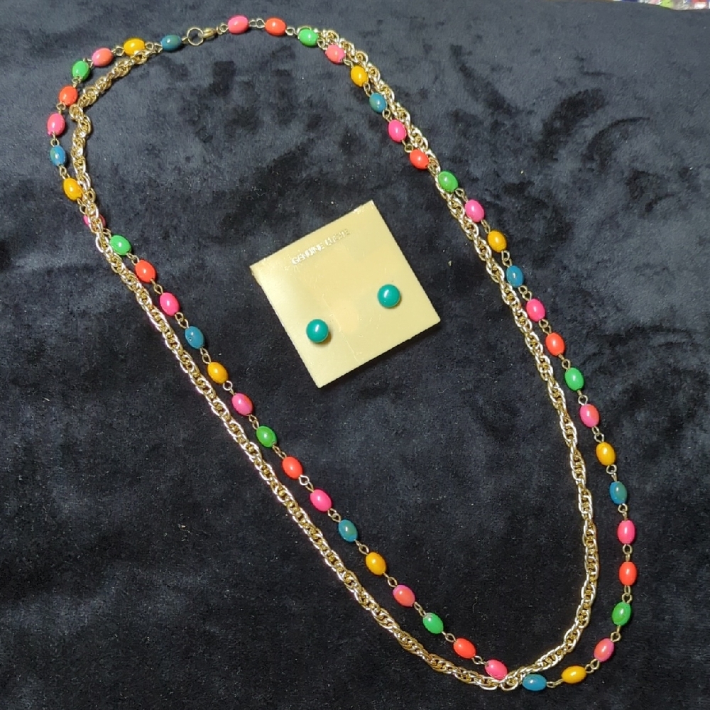 Multi Color Necklace Vibrant Jewelry